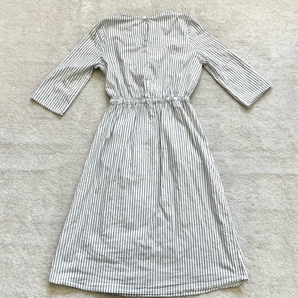 SOLIKA PINSTRIPED DRESS WITH POCKETS SIZE XS MINIMALIST CONTEMPORARY CHIC - Picture 2 of 11